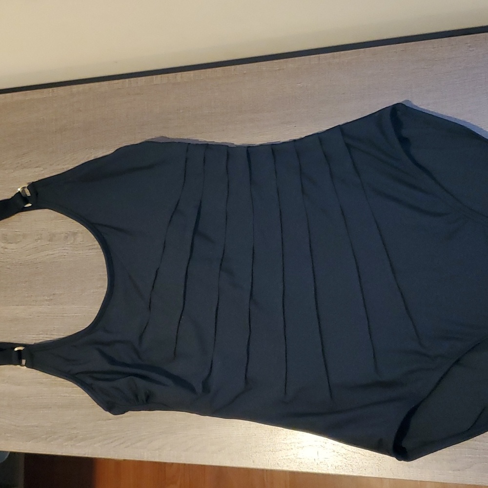 Calvin Klein Women's Starburst One Piece Bathing Suit Swimsuit Black Size 12